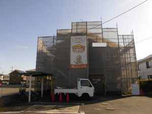 玉村町下新田　アパート塗装工事着工