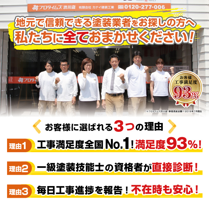 塗り替えはプロタイムズ渋川店・群馬高前店にお任せください!
